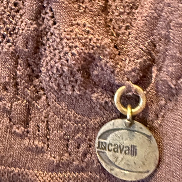 Just Cavalli Brown Lace Stretch Bodycon Top Made in Italy Size I (US Small/4) - Picture 4 of 9